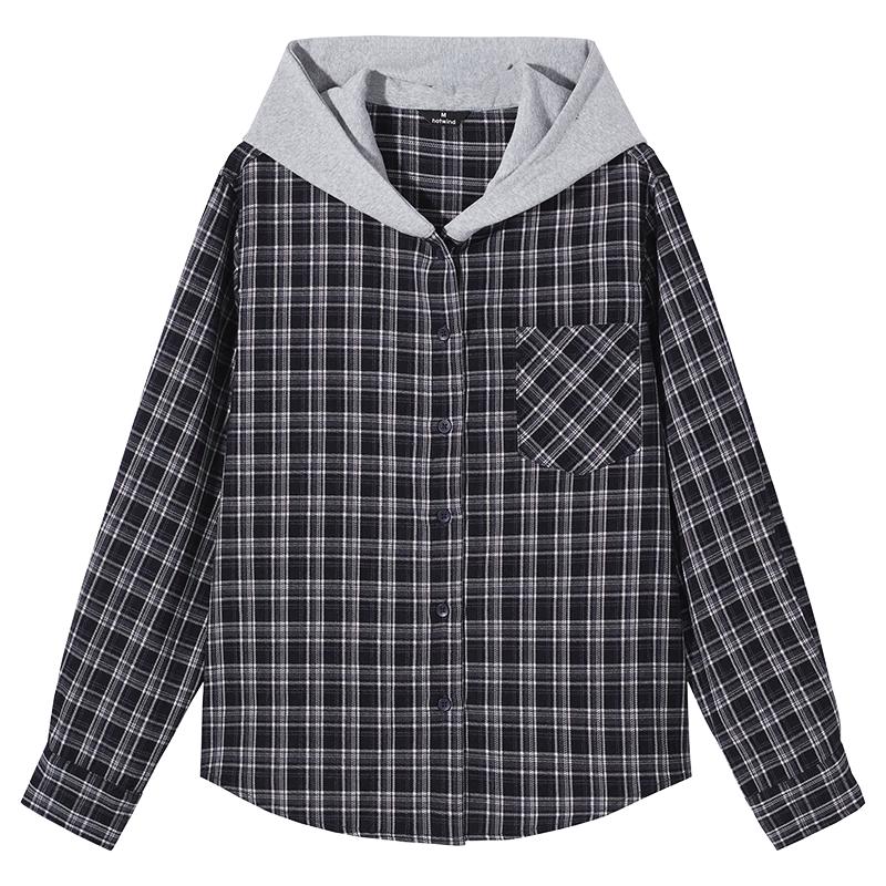 Hotwind Women s Hooded Plaid Shirt S