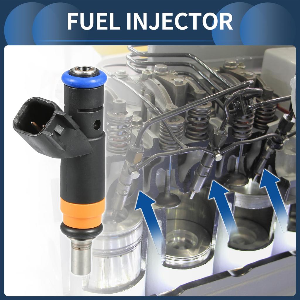 INFINAUTO Fuel Injector Nozzle No. 05037 479AA for Dodge Ram 1500 5.7L (2009-2010) and Dodge Ram 2500 5.7L (2009-2010), Black, Set of 8