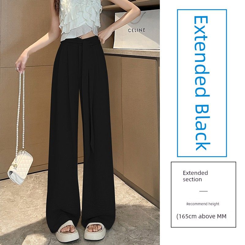 Autumn New Arrival Work Clothing Ice Silk Cotton Linen Lace-up Suit Loose Pants High Waist Slim Looking Casual Mop Straight-leg Yamamoto Pants