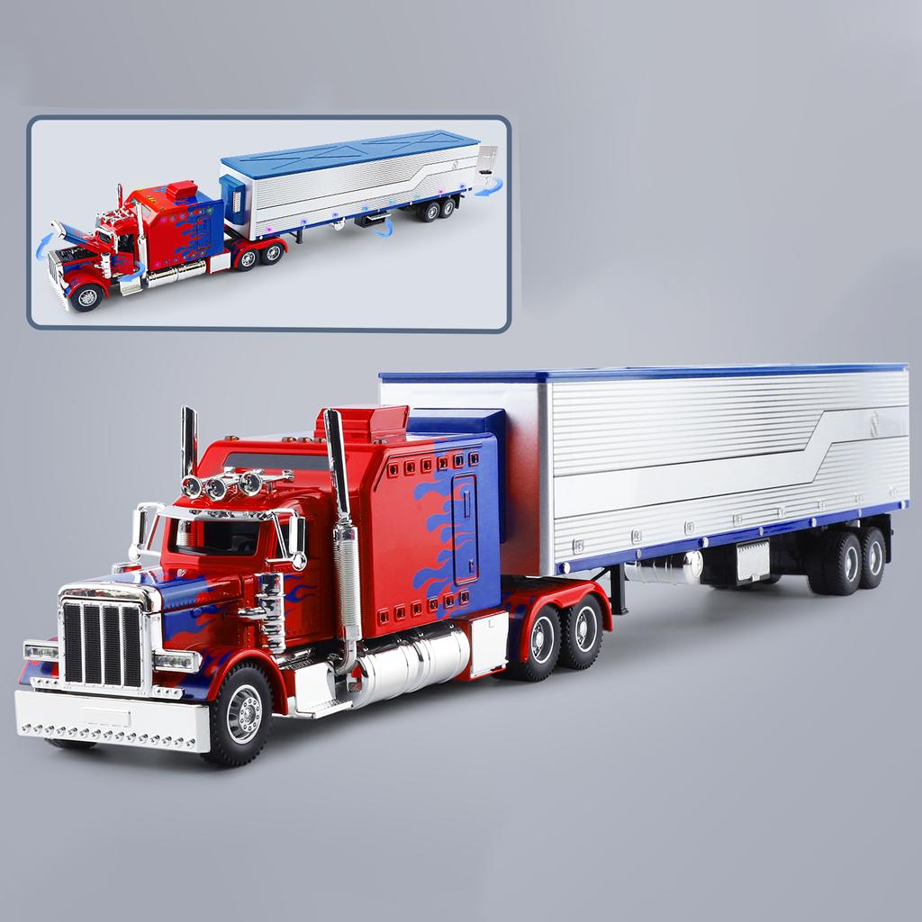 1:24 Scale Peterbilt 389 Tractor Trailer Play Toy Truck Vehicle for Kids, Lonestar Design, With Functions, Pre Built Semi, Reali