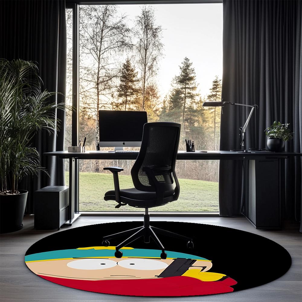 South Park Printed Round Rug Carpet Chair Rug Area Rug Entryway Doormats,for Office Chair Living Room Bedroom Kitchen Room.