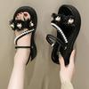 Fashion Flower Platform Heightening Pearl Sandals 2025 New Models with Skirts Two Wear Cool Slippers Women's Summer Wear