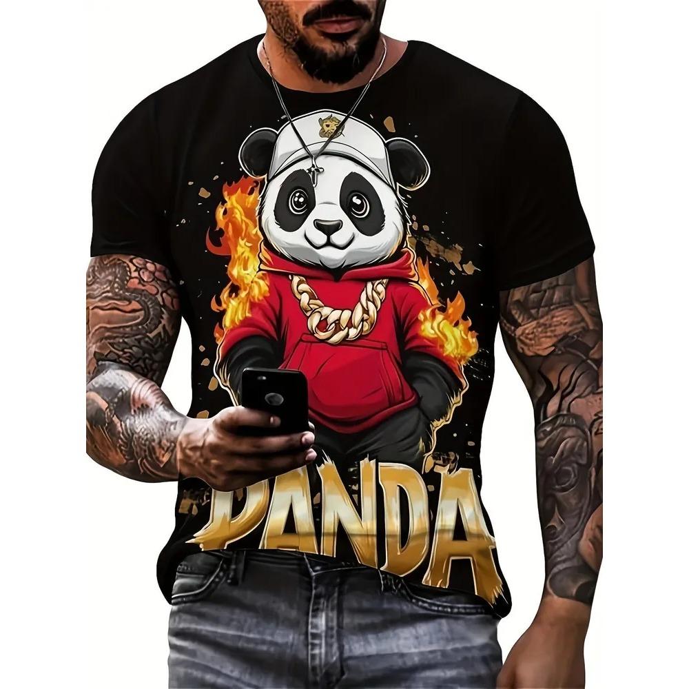 Summer Mens T-shirt Creative 3D Printed Short Sleeved T-shirt Fashionable Comfortable Soft Breathable Large Loose T-shirt