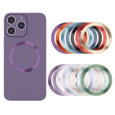 2023 Anello magnetico in metallo per caricabatterie wireless Magsafe Adesivo in lamiera di ferro Supporto magnetico per telefono da auto Toppa per iPhone12 13