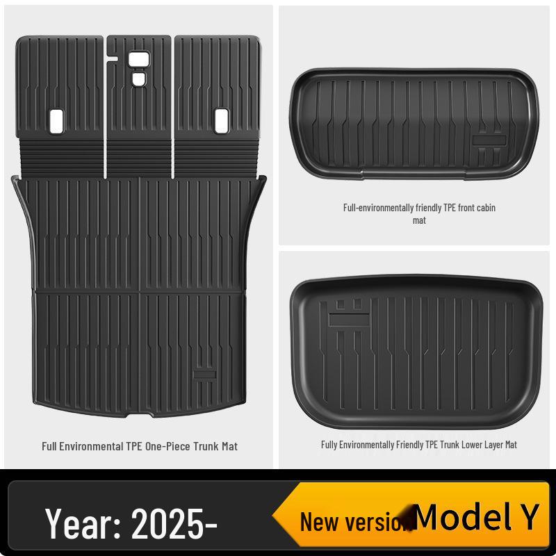 Passt für Tesla Model Y (25-Modell) Rechts- und Linkslenker: Vollständig umschlossene TPE-Fußmatten