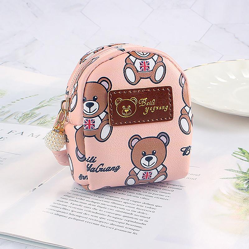 Cute Cartoon Bear Coin Purse For Girls Kawaii Mini Wallet Credit Card Holder