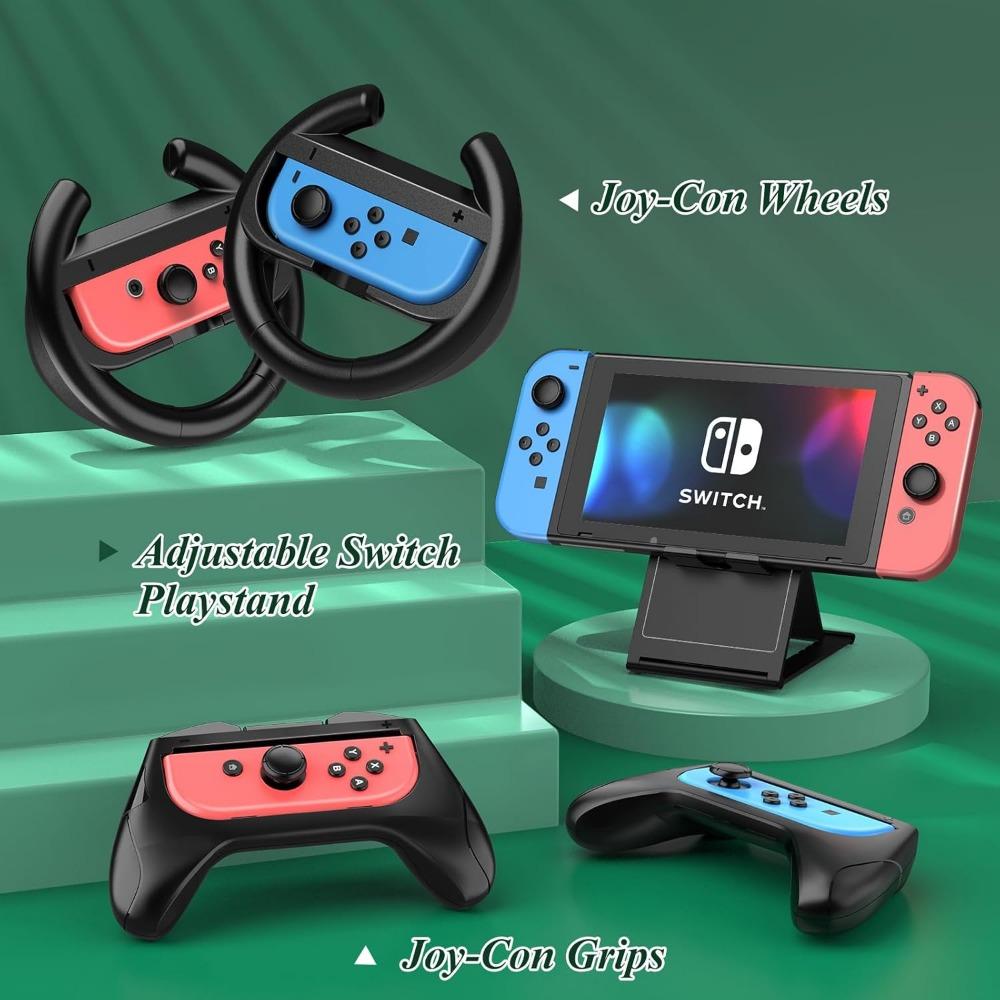Switch Accessories Bundle 27 in 1 Accessories Kit with Carrying Case Screen Protector Charging Dock Compact Playstand More