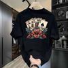 Unisexs Cotton Fitted Tshirts 5XL Black T Shirt Casual Summer Wear for Unisex Flower Poker Print Tee Shirts White Unisex Clothing