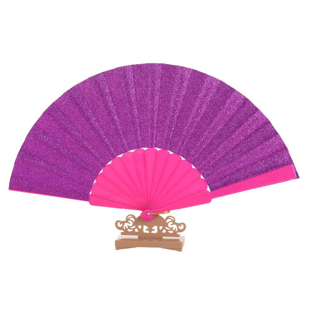 Leque dobrável de 7 polegadas de cor sólida - Acessório de performance de dança e para refrescar