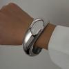 DIEZI 4 Style Fashion Heavy Metal Cuff Wide Bangles Punk Smooth Geometric Gold Silver Color Bangles Women Bracelet Men Jewelry