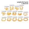 Vintage Gold Color Geometric Rings Trendy Finger Jewelry Hollow Out Adjustable Ring Set for Women Men Retro Boho Fashion Party Gift
