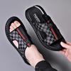 Mens Sandals Casual Soft Sole Beach Shoes Genuine Leather Breathable Slip Resistant Outdoor Shoes