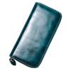 Women'S Leather Long Zipper Clutch Bag Oil Wax Leather Wallet Cowhide Change Bag Key Card Bag