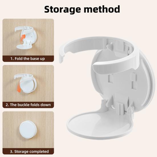 Wall Mounted Cup Holder Space Saving Organizer Foldable Design Portable Bottle Storage Rack Dormitory Cup Organizer