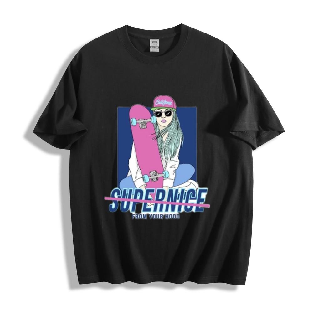

Skater Girl Graphic T-Shirt - Streetwear Vibe Unisex Tee 3XL