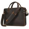 Maletín Vintage de Piel de Vaca para Portátil de 14 Pulgadas Bolso de Mano para Viajes de Negocios Bolso Cruzado al Hombro Bolso de Trabajo de Cuero Genuino para Hombre