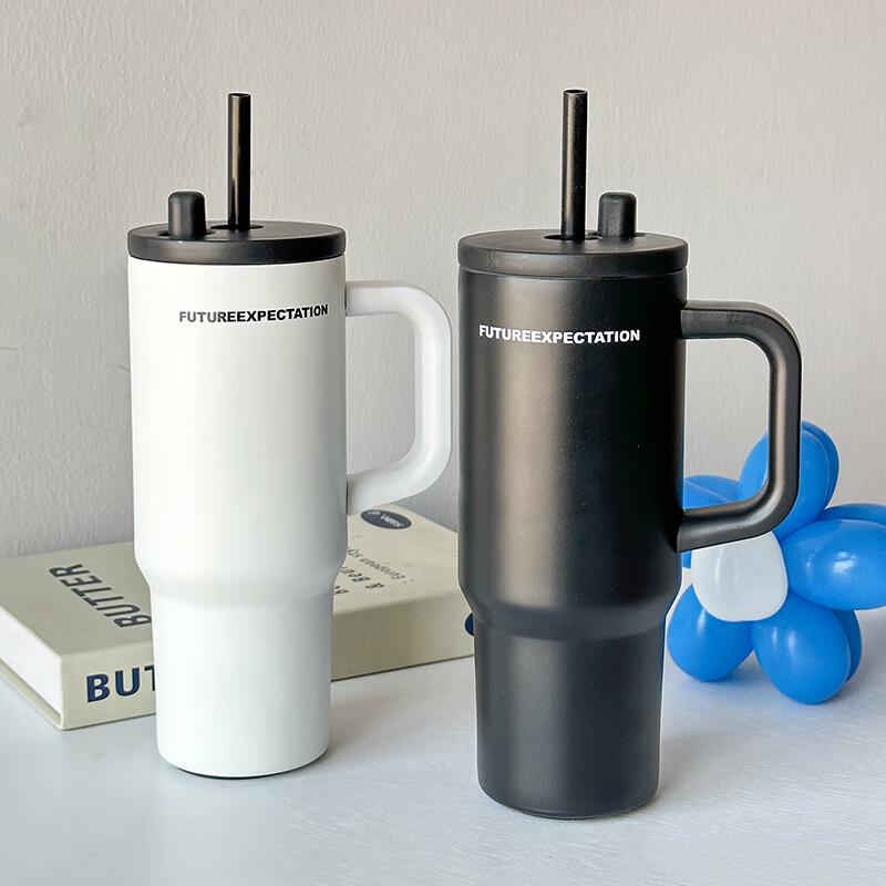 Changbaosen Large Insulated Stainless Steel Tumbler with Handle and Straw