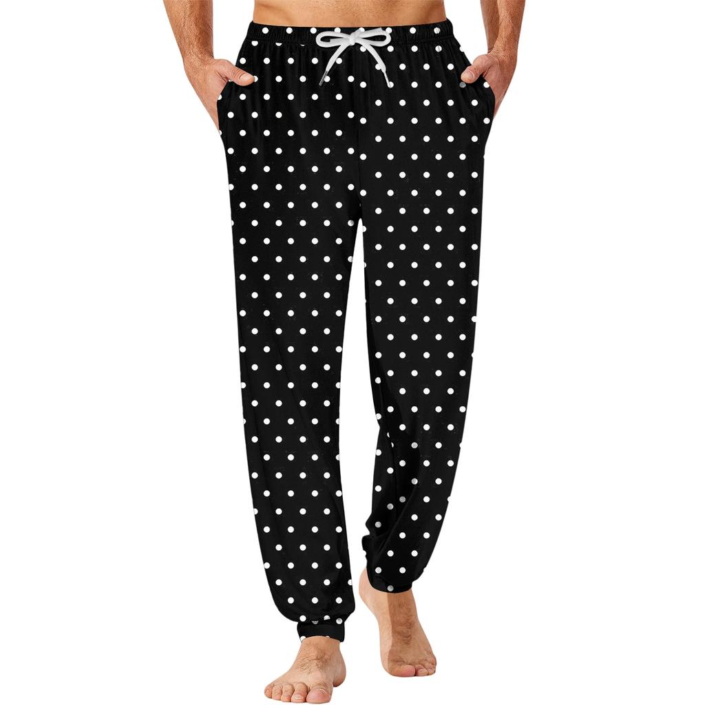 Men's Casual Sleep Pants with Pockets for Home Relaxation