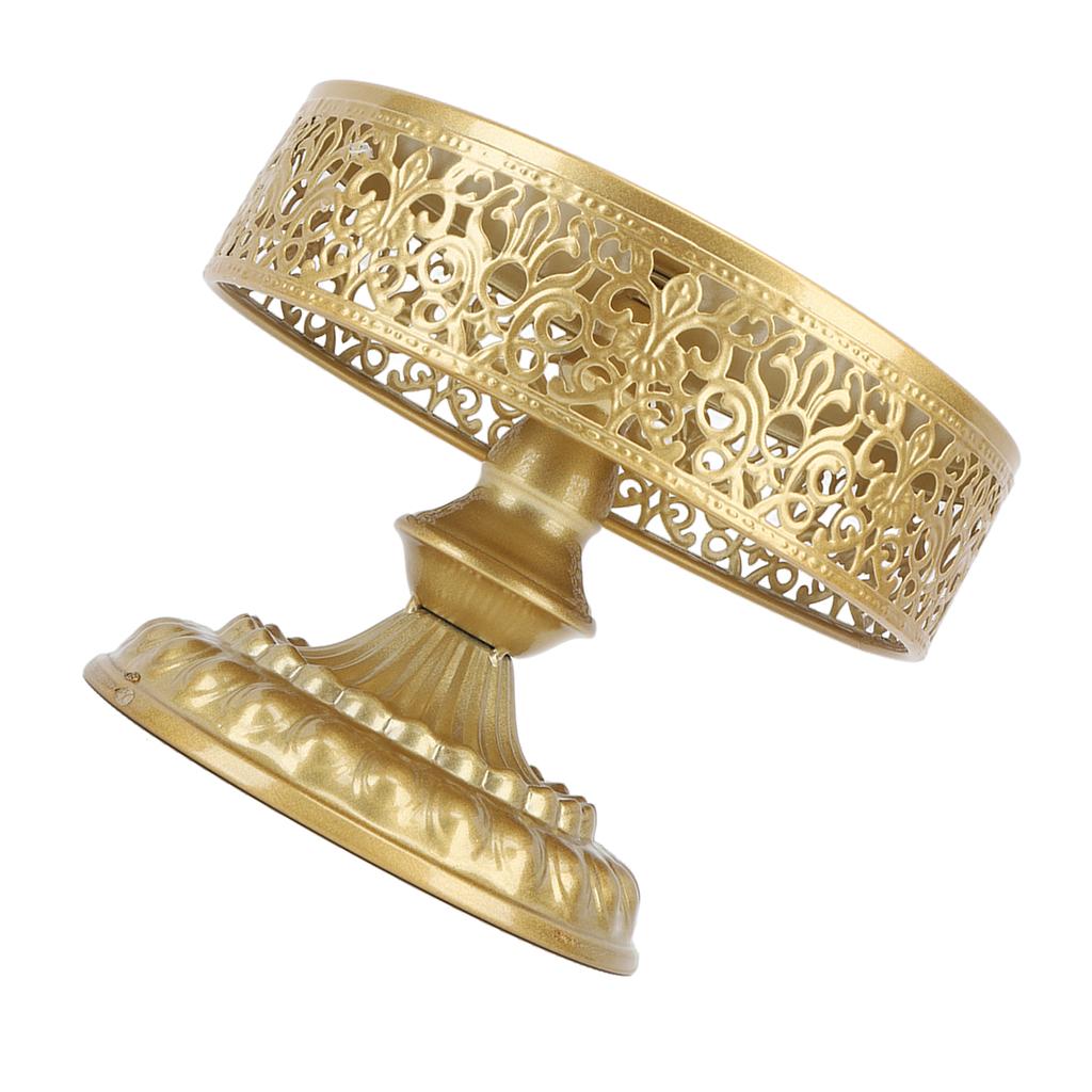 Dessert Stand Golden Cake Holder Lace Design Easy Assembly Round Treat Display for Party
