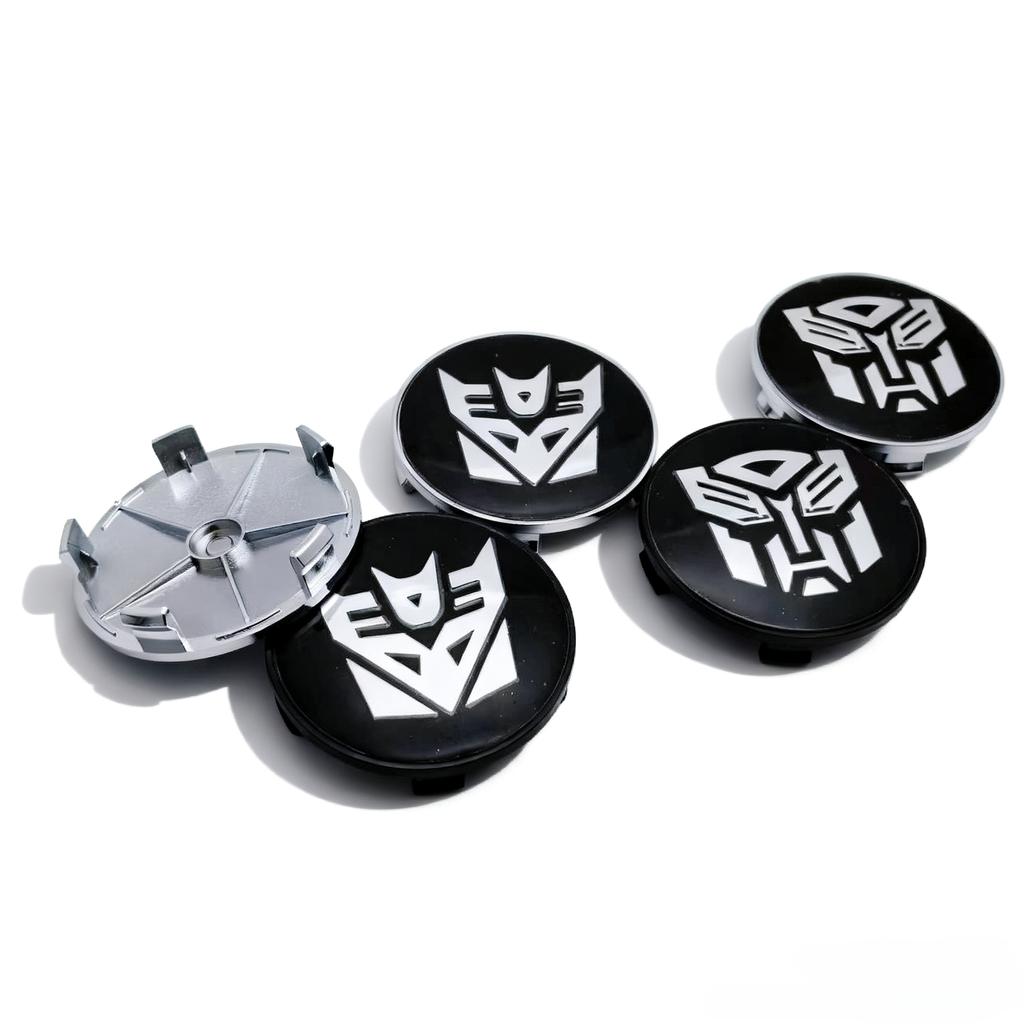 4 st Transformers Logotyp Emblemprydnadshjulskydd för Bilhjul 68MM 63MM Hjulnavskåpor Decepticons & Optimus Prime Märke Fälgnavskåpor Skydd
