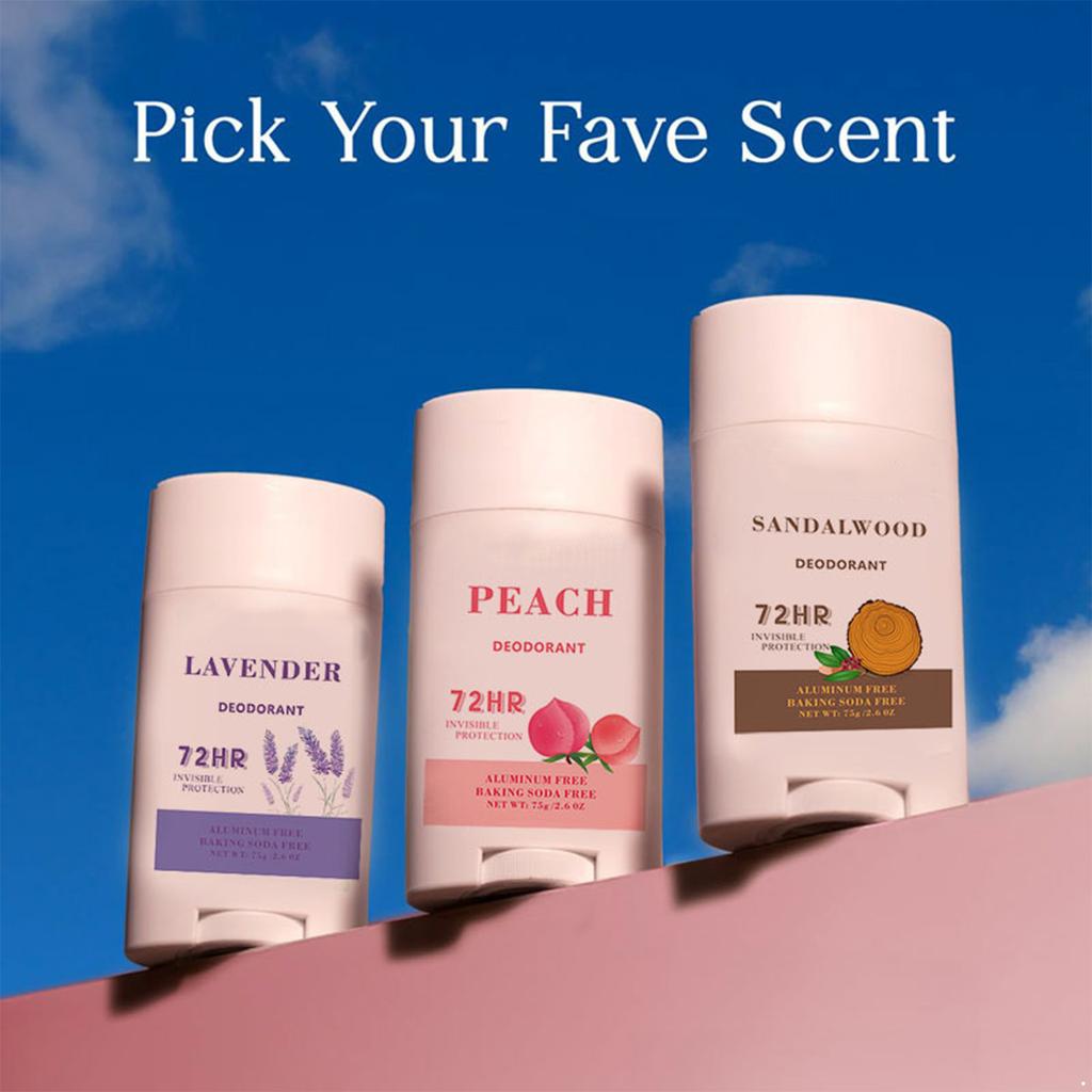 Long Lasting Fresh Scent Body Cream, Aluminum-Free Deodorant Stick for 72-Hour Odor Control & All-Day Comfort