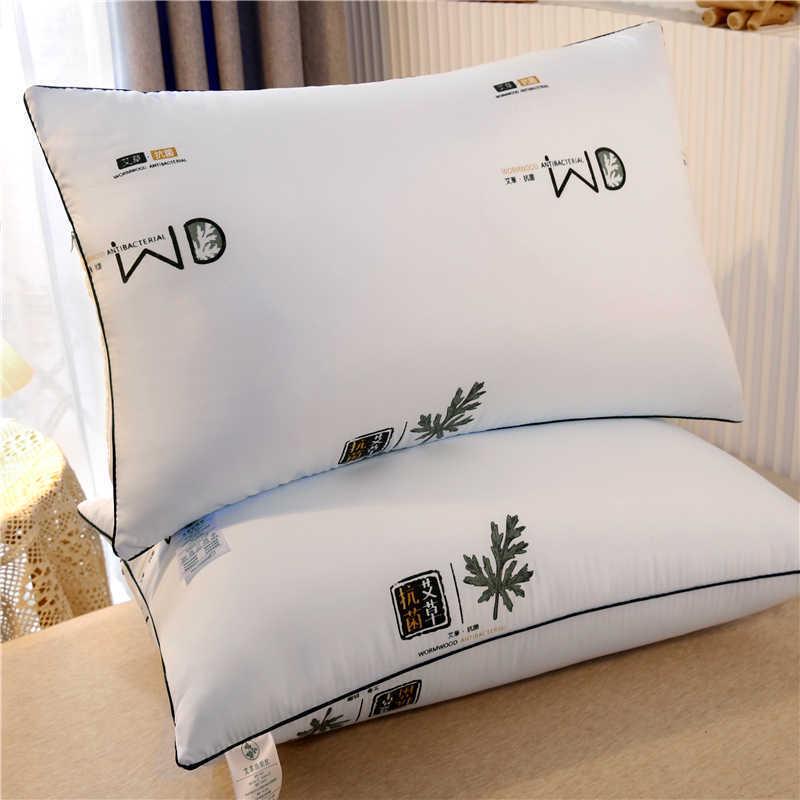 High Elasticity Mugwort Neck Support Pillow with Feather Silk Cotton, Single-Sided, Non-Collapsing 3D Design - Ideal for Home or Gifts.