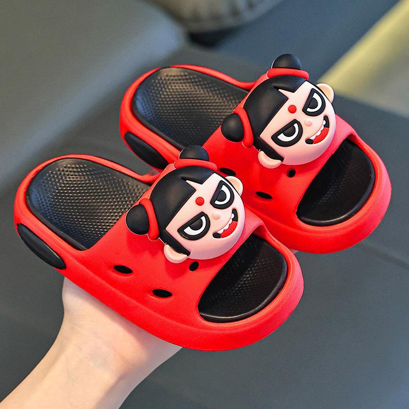 

Nezha children s slippers for boys EVA Boys and girls summer bath indoor bathroom baby home non-slip soft sole 24-25Inner Length14.5cm красный