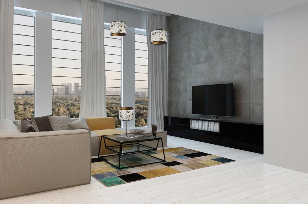 GIA TABLE LAMP, GOLD PATTERN LAMPSHADE