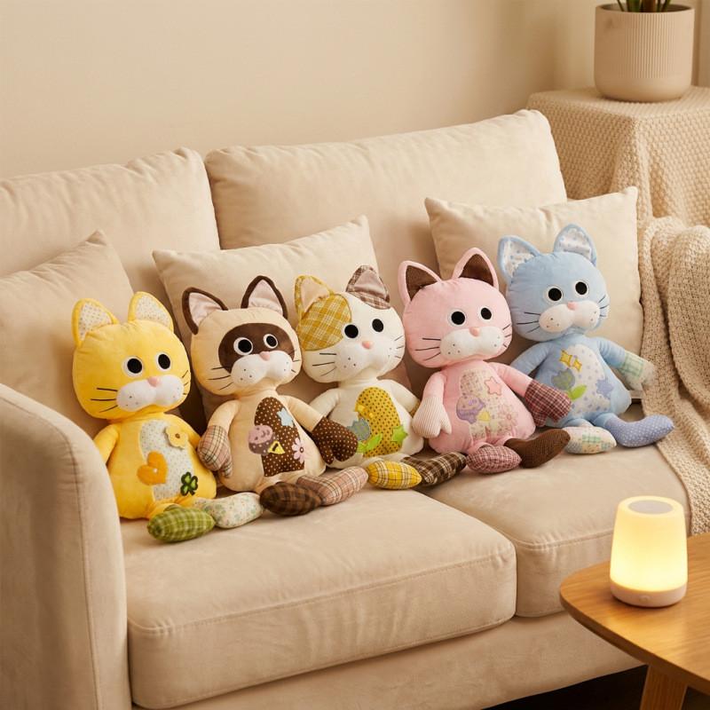 Cute Cartoon Cat Plush Toy With Pp Cotton Filling For Kids And Adults