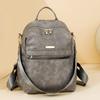 Women's Large Capacity Backpack Soft Leather Student Schoolbag Travel Backpack Multifunctional Shoulder Bag