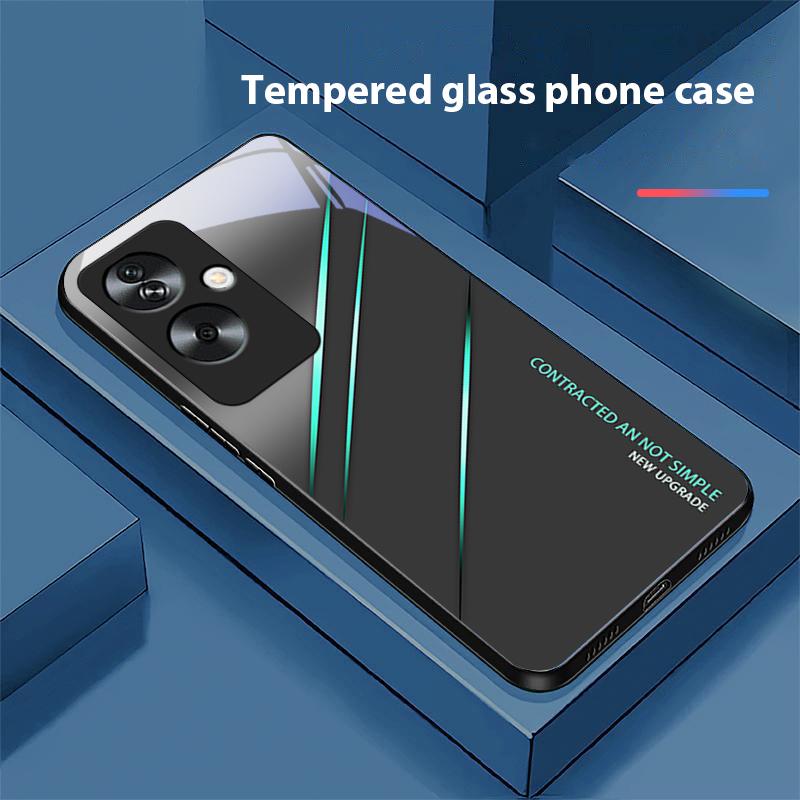 Geçişli Çatlak Kırmızı Oppo A79 5G 58 78 74 60 4G Reno 11F Realme GT 6 11 Note 50 10 C55 X2 Temperli Cam Siyah Telefon Kılıfı İçin