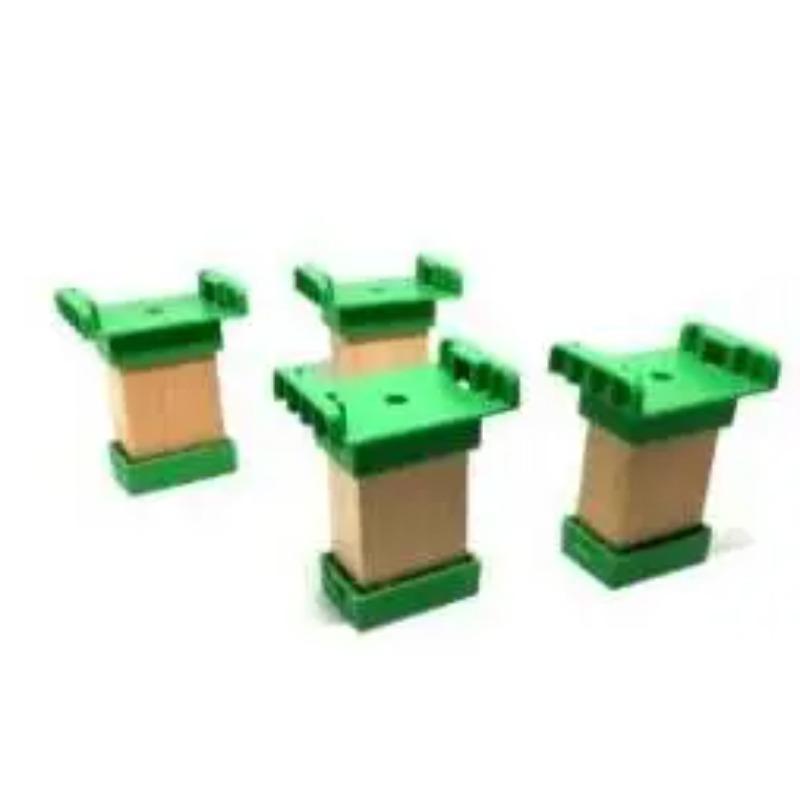 Children's Toy Gift Wooden Colored Pier Double Bridge Track Accessories Compatible with Electric Trains and Wooden Track S P095