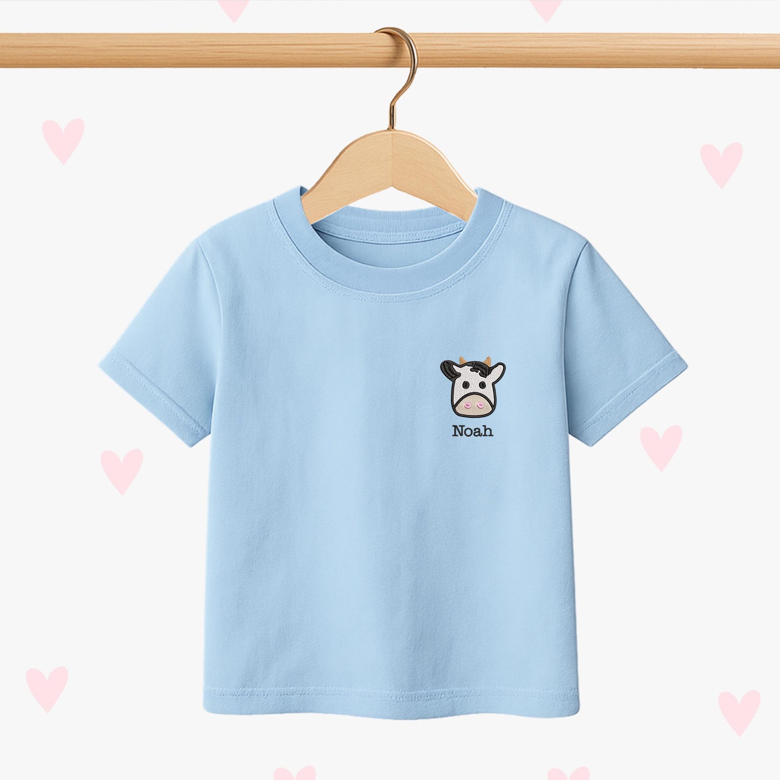 Cow Kids T-shirt, Embroidered Farm Animal Children s Outfit 150