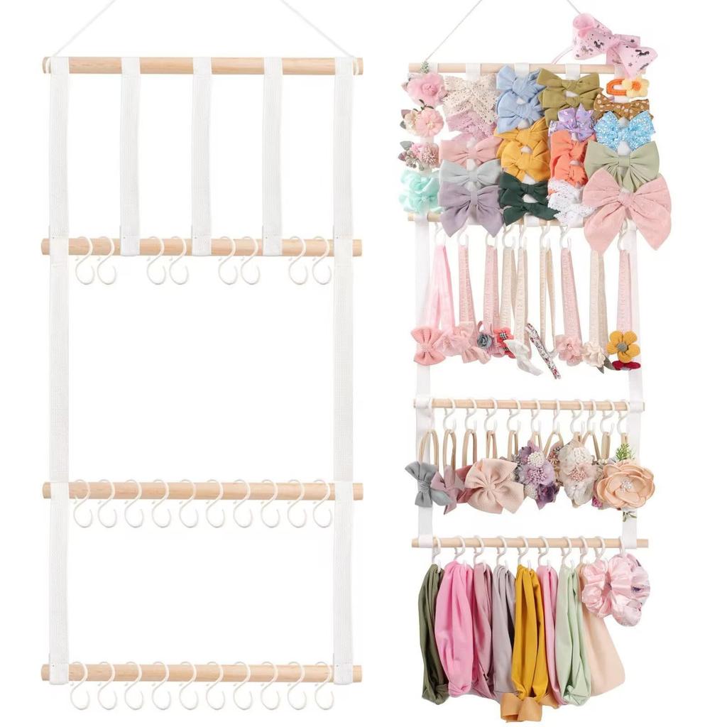 SKTMH Hair Accessory Wall Pocket for Hair Large Hair Hair Birthday Includes 30 Hooks Wall-Mounted Storage, Ties, Stylish, Space-Saving, Capacity,