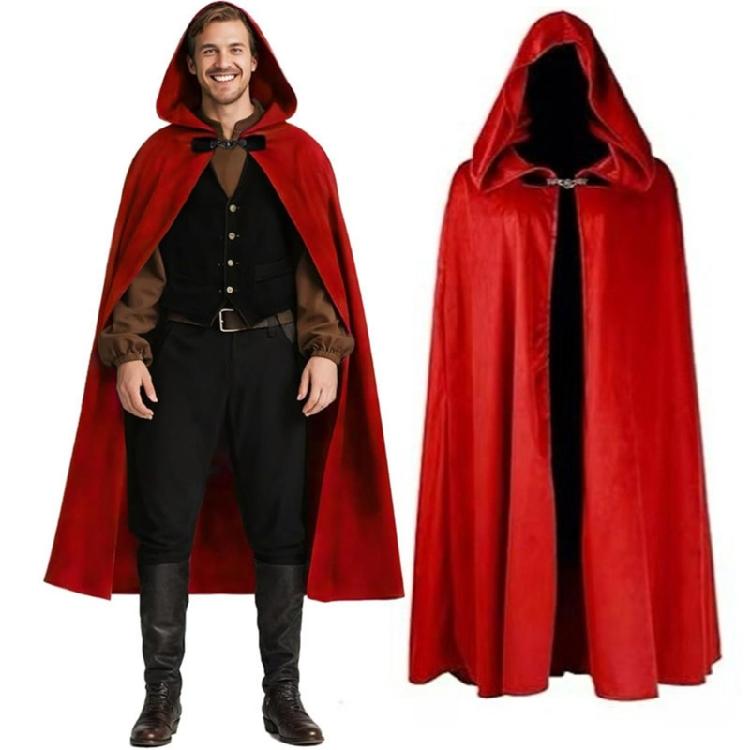 Era Cloak For Adults Winter Outdoor Activities Soft Polyester Cape Quick Fastener Medieval Costume for Halloween Party