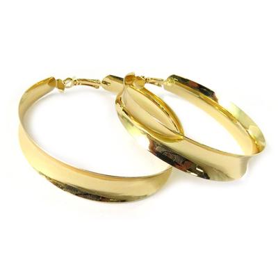 [N8313] - Brincos de argola retrô em ouro 'Hélène de Troy' - 6,5 cm 1,4 cm