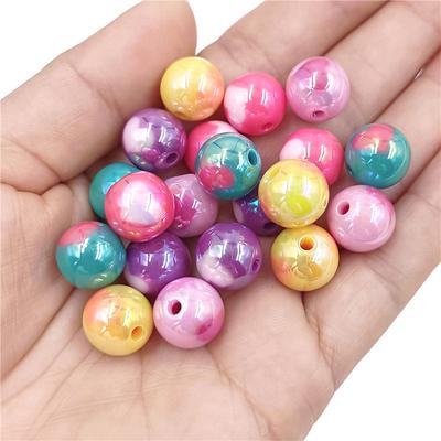 10 Adet 12mm Moda UV Göz Kamaştırıcı Renk Çift Taraflı Akrilik Şeftali Kalbi Yuvarlak Boncuklar DIY El Yapımı Takı Yapım Aksesuarları