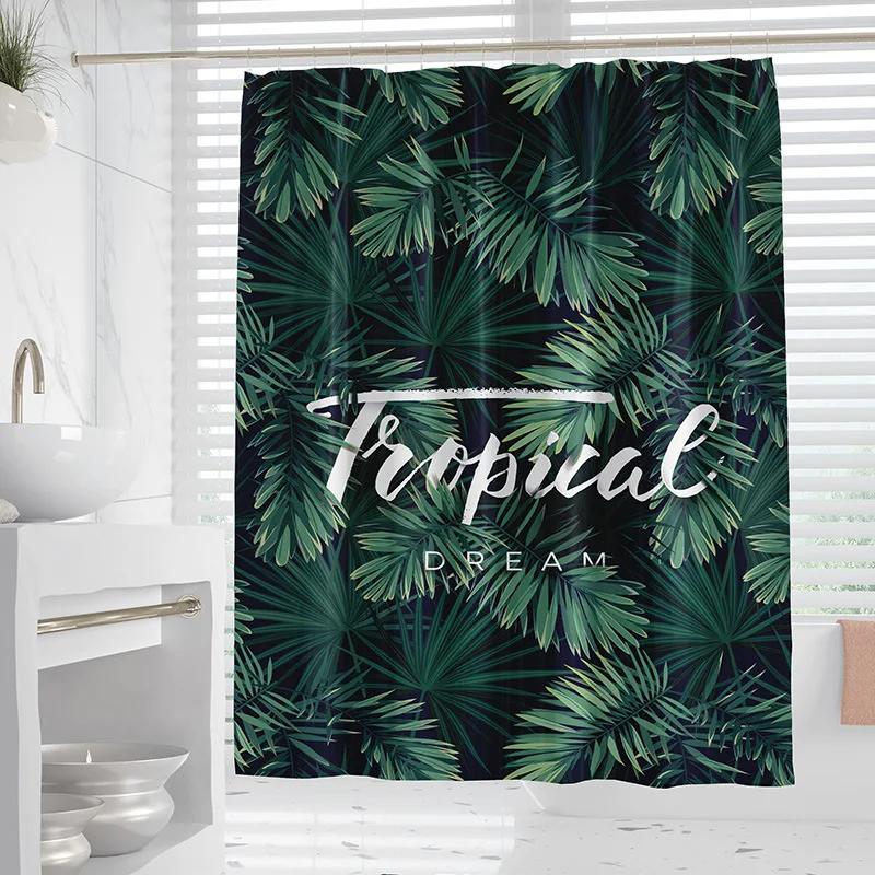 

Summer Tropical Vacation Ocean Shower Curtain Seahorse Pineapple Palm Tree Cool Waterproof Set For Bathroom With Hook Home Decor W60H190(CM)-1 Pcs