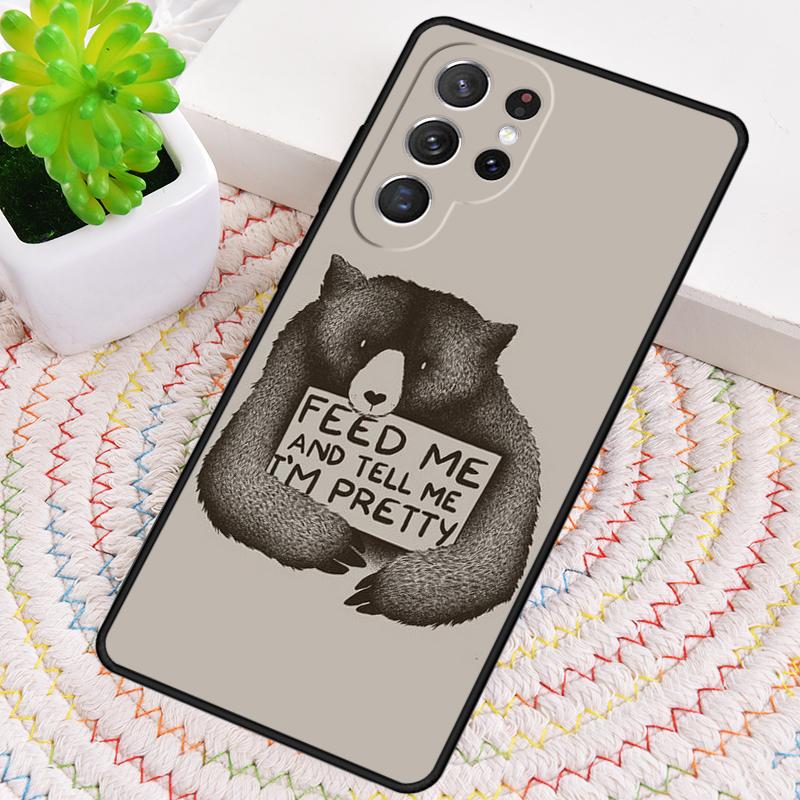 Cartoon Grizzly Bear Phone Case for Samsung Galaxy note 10 pro S26 Ultra S23 S24 FE S25 S21 S22 PLUS shockproof Cove