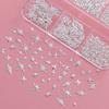 Set di Borchie per Nail Art a 6 Scomparti/Scatola, Borchie per Unghie Costellazione del Cielo Stellato, Decorazioni Metalliche Argentate per Unghie, Kit Charms per Manicure per Design Fai-da-te delle Unghie