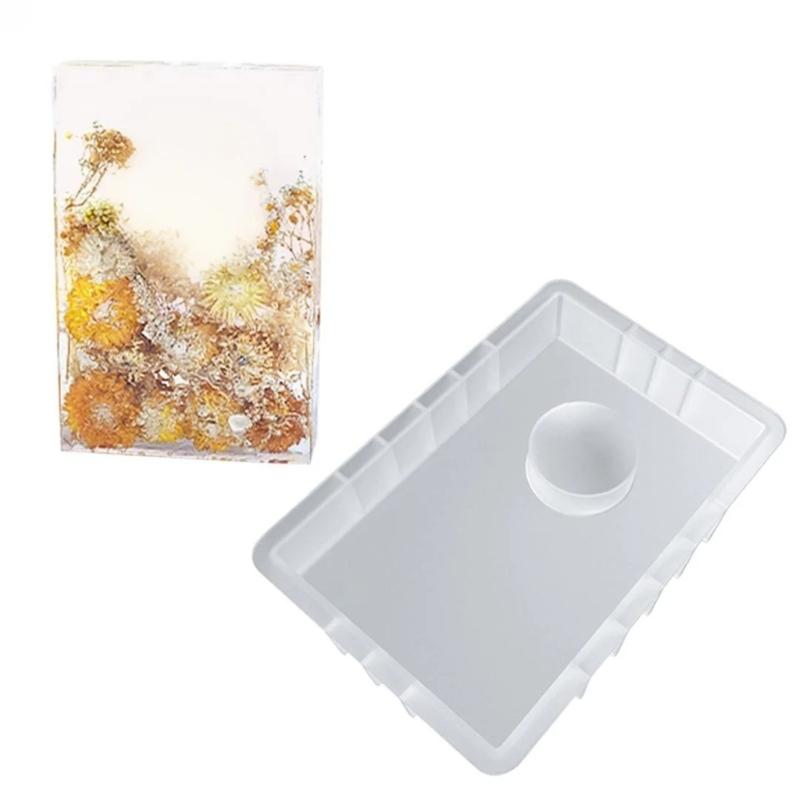 Bookend Table Clock Resin Mould Hexagonal Square Oval Rectangular Silicone Mold for Preserving Flowers Diy Wedding Gift