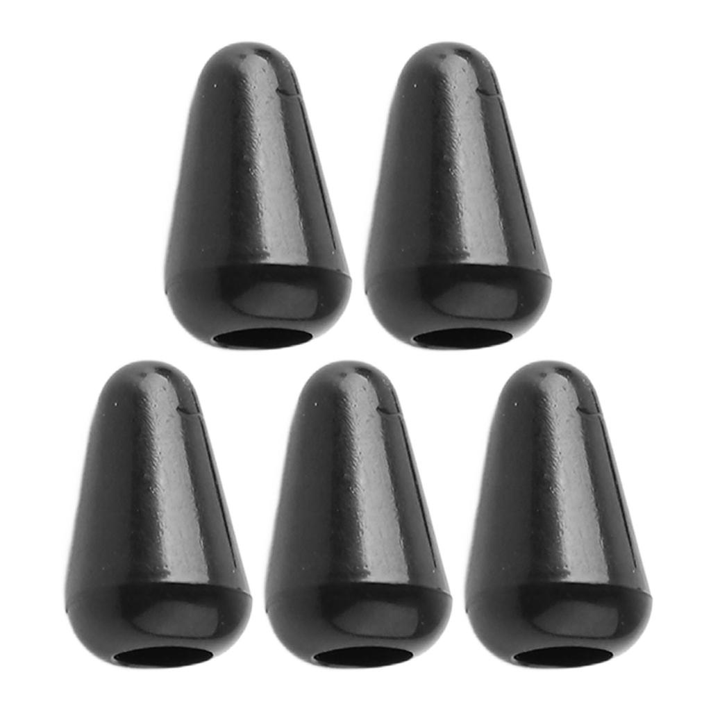 5Pcs Pickup Selector Switch Tip Electric Guitar 5 Way Knob Cap Plastic Hat Universal Accessories Black