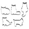 5 PCS Cute Cat Shaped Cookie Cutter Set Stainless Steel Cat Cookie Cutter Cat Shaped Cookie Molds for DIY Baking Cake