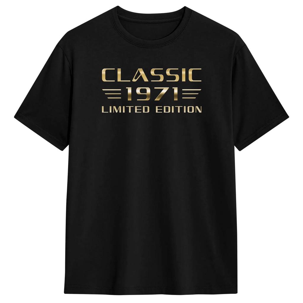 55 Year Old Gifts Vintage 1971 Limited Edition 55th Birthday Men's T Shirts Humorous Tee Shirt Short Sleeve Round Neck T-Shirt