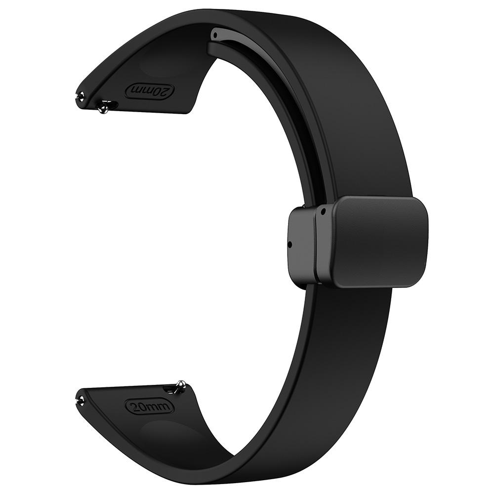 

Silicone Bands for Samsung Galaxy Watch6/Watch6 Classic/Watch 5/Watch 5 Pro/Watch4/Watch4 Classic Black Buckle 20mm Strap Black