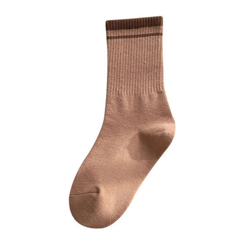 

Носки женские средней длины хлопковые носки мужские модные парные спортивные чулки с высокой талией женские One Size кофейный