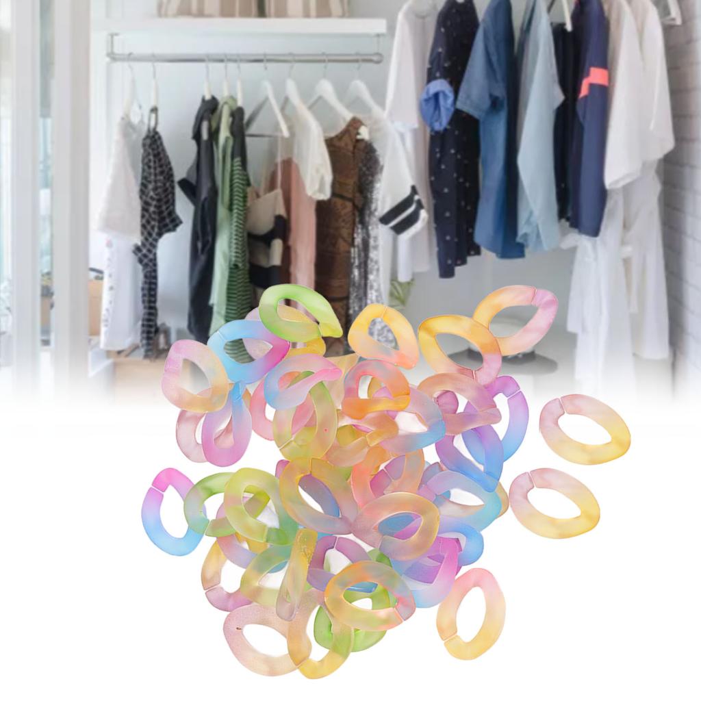 50 Pcs Chain Link Colorful Detachable Acrylic Open Chain Link Jewelry Making Chain Buckle Decoration