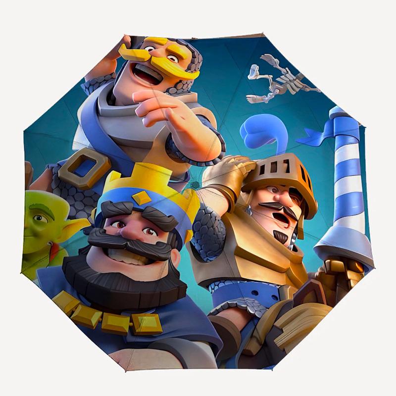 Clash Royale, Heroes- Automatic Opening and Closing, 8-rib Structure Portable Umbrella, Suitable for Men and Women In All Seasons - Perfect