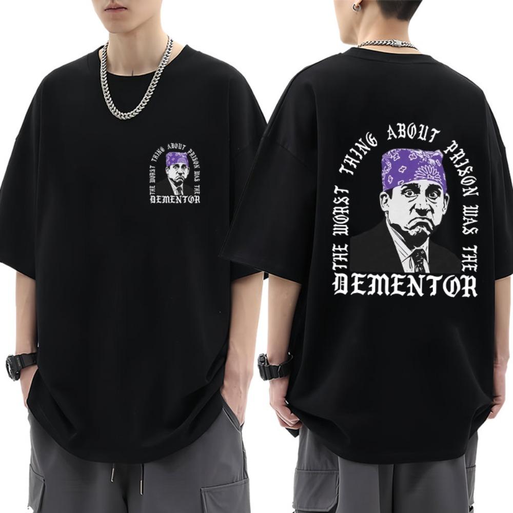 

Prison Mike Michael Scott Homage The Office T Shirt Tv Series Dwight Schrute Jim Halpert Design Cotton Oversized T-Shirt S