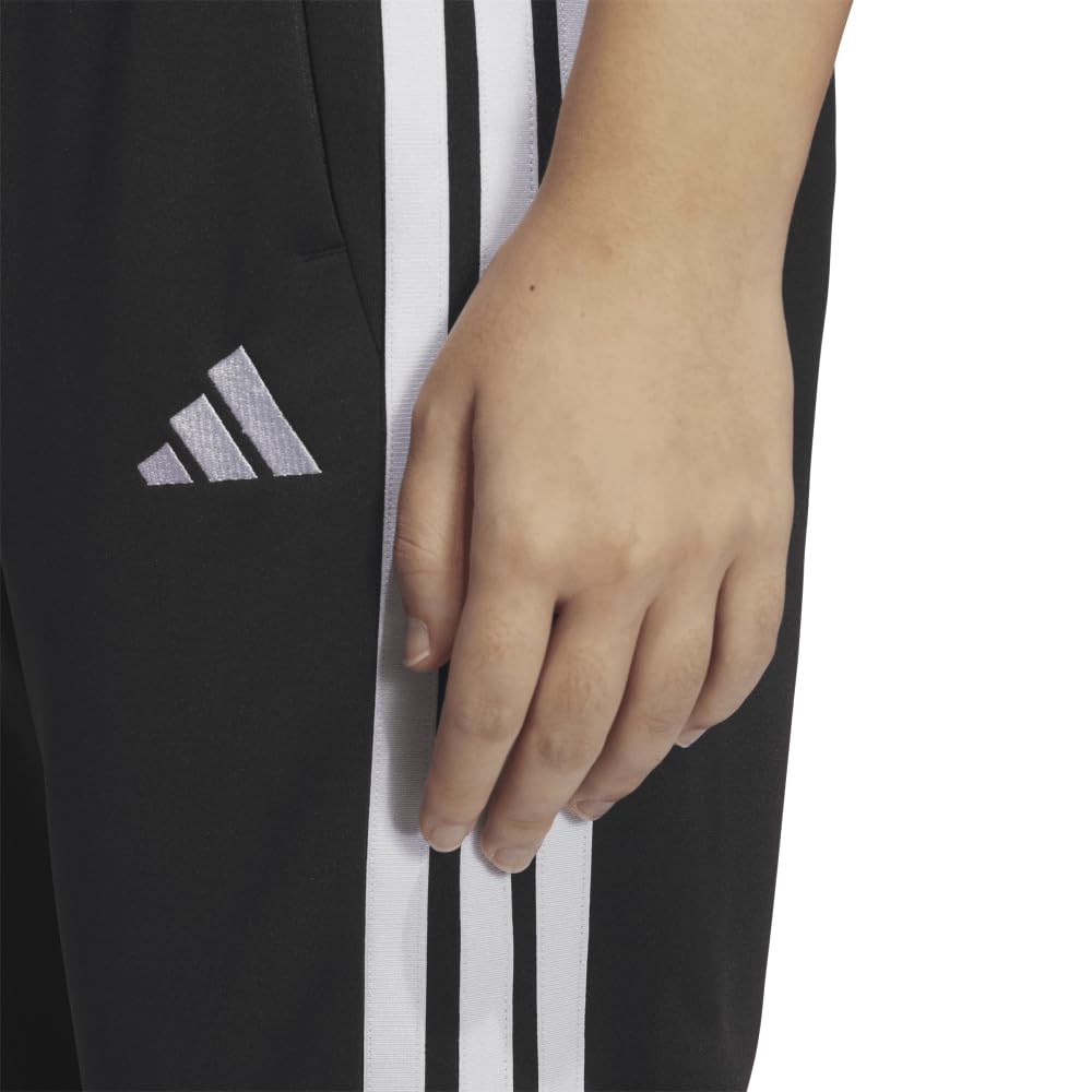 Adidas JVP36 Regular Fit Double Knit Track Size Women's 3-Stripes Pants, Black/White (JW9789), J/2XL